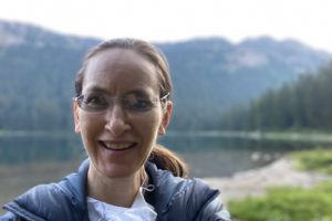 Woman by a lake